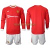 Original Trikotsatz Manchester United Heimtrikot 2021-22 Langarm Für Kinder